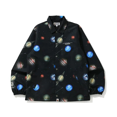 Bape A BATHING APE Galaxy Print Long-Sleeve Jacket Black 1H30-140-014