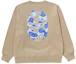Sizing Bape A BATHING APE 图案印花宽松版圆领长袖卫衣 1K30-113-017