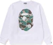 Cheap Bape A BATHING APE 图案印花宽松版圆领长袖卫衣 1K30-113-017