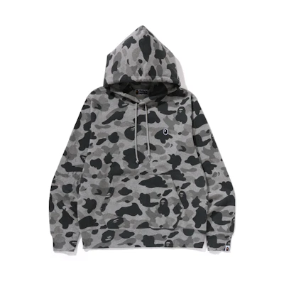 Bape A BATHING APE Grey Embroidered Camouflage Hoodie. 0ZXSWM114004N