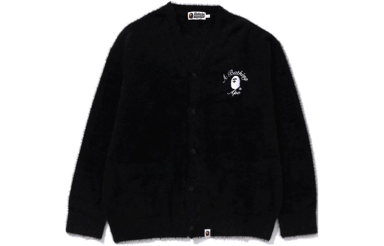 Bape A BATHING APE  Knit Cardigan with Logo Print, Long Sleeve & Relaxed Fit. 1J80-120-009