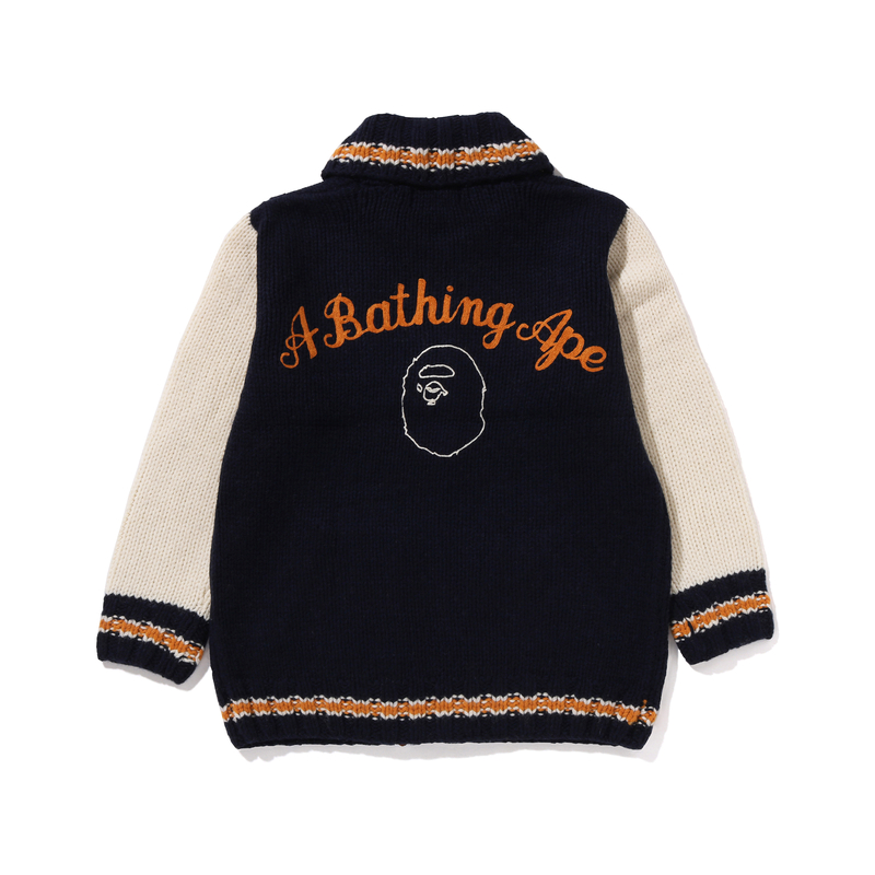 Purchase 베이프 어 베이씽 에이프 니트 가디건 스웨터 베이스볼 칼라. 0ZXKNM120002N