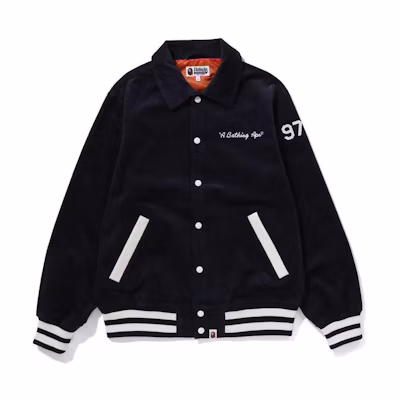 Bape A BATHING APE Letter and Number Collar Button-Up Jacket. 1J80-140-008