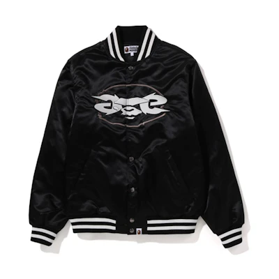 Bape A BATHING APE Letter Embroidery Baseball Jacket. 1I80-141-002