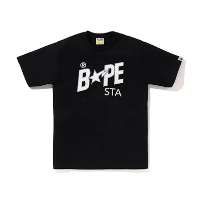Bape A BATHING APE Letter Print Crewneck Casual Short Sleeve T-Shirt 1J80-110-037