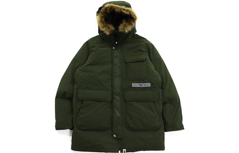 Bape A BATHING APE  Long Down Jacket with Embroidered Fur Hood. 0ZXDNM141009H 圖 3