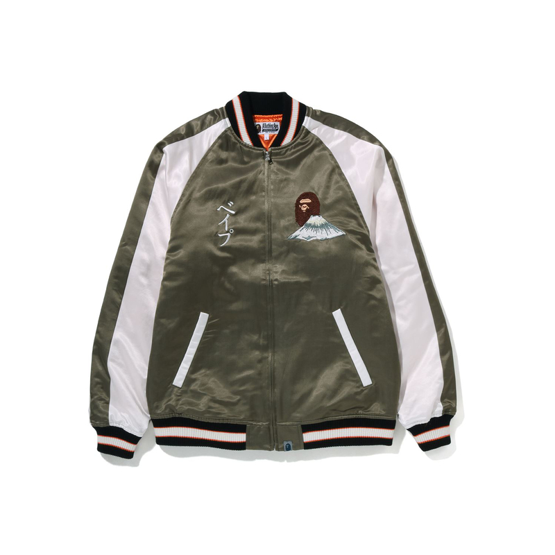 Bape A BATHING APE  Mt. Fuji Tiger Embroidered Zip-Up Baseball Jacket. 1I80-141-010 圖 3