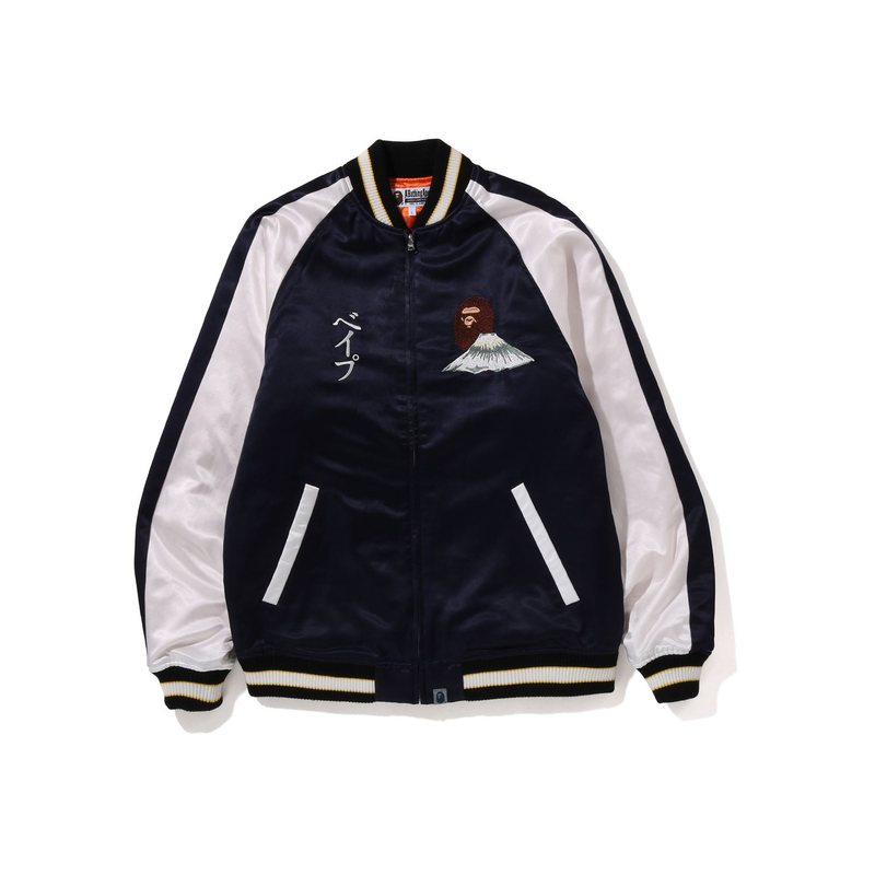 Bape A BATHING APE  Mt. Fuji Tiger Embroidered Zip-Up Baseball Jacket. 1I80-141-010 圖 5