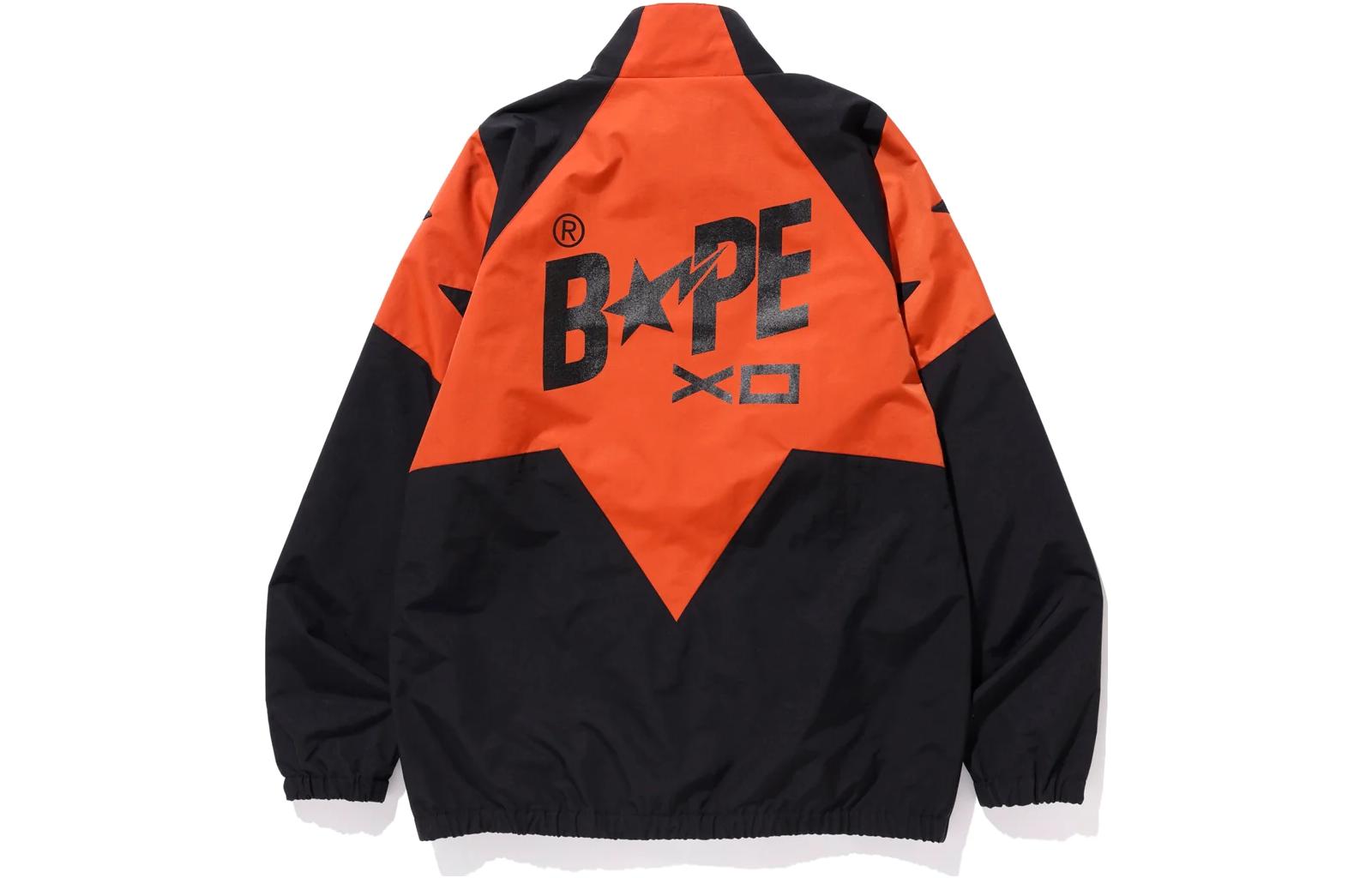 Bape A BATHING APE  Orange Letter Print Zip-Up Jacket with Stand Collar. 1F73-140-923 圖 3