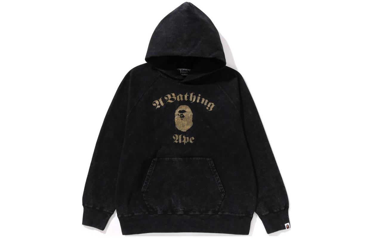 Bape A BATHING APE  Oversized Raglan Sleeve Vintage Logo Hoodie. 1K30-114-010