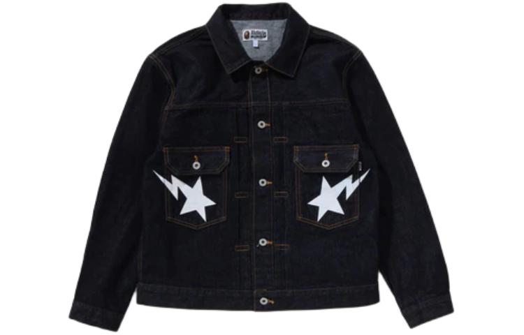 Bape A BATHING APE  Printed Denim Jacket Single-Breasted Long Sleeve Blue 1K30-140-002 圖 2