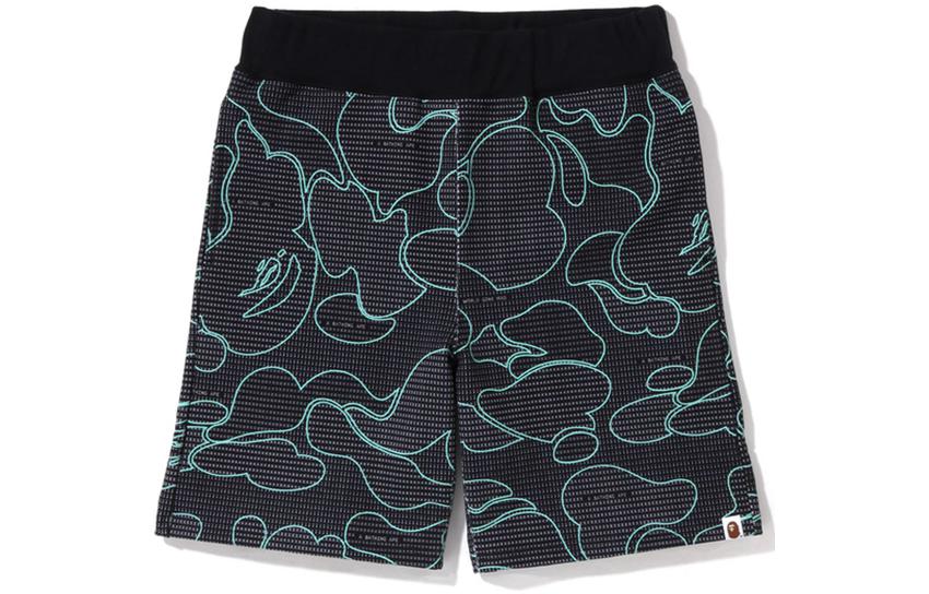 Bape A BATHING APE  Reflective Striped Relaxed Fit Elastic Waist Shorts. 0ZXSPM153009I