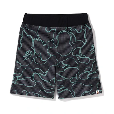 Bape A BATHING APE Reflective Striped Relaxed Fit Elastic Waist Shorts. 0ZXSPM153009I