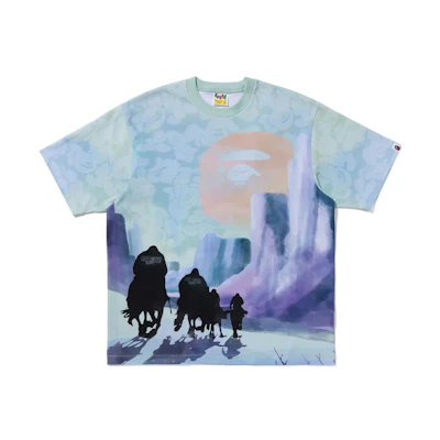 Bape A BATHING APE Scenic Print Crewneck Short Sleeve T-Shirt 1J30-109-058