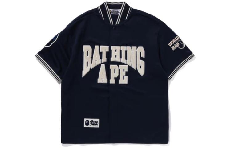 Details for Bape A BATHING APE 短袖襯衫附標誌貼布與立領設計 1J80-132-051