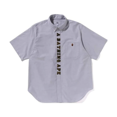 Bape A BATHING APE Short Sleeve Shirt with Lettered Collar. 1K25-132-001