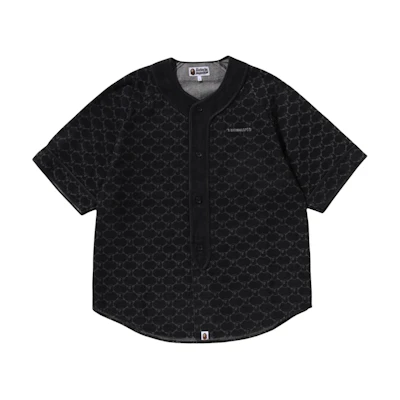 Bape A BATHING APE Short Sleeve Shirt with Logo and Single Button Design. 1L30-132-304
