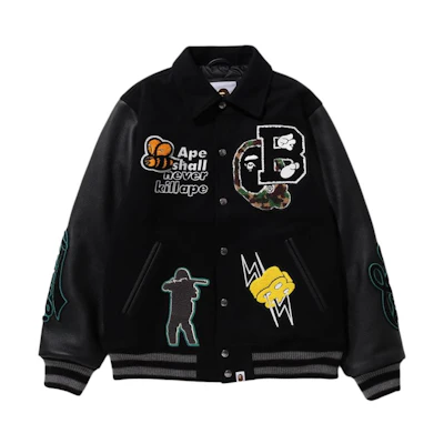 Bape A BATHING APE Single-Breasted Printed Long Sleeve Jacket. 1K30-141-002