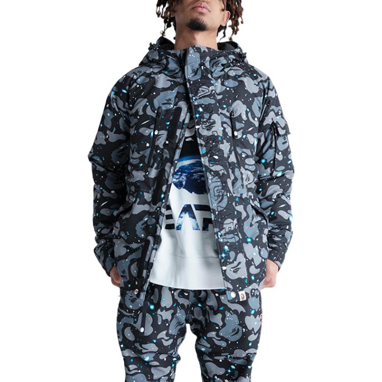 Bape A BATHING APE  Starry Print Multi-Pocket Hooded Down Jacket Regular Fit. 0ZXDNM141005H 圖 4