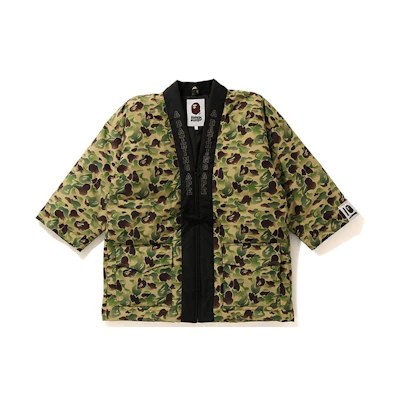 Bape A BATHING APE V-Neck Letter Embroidered Puffer Jacket with Zipper Tie. 141016F