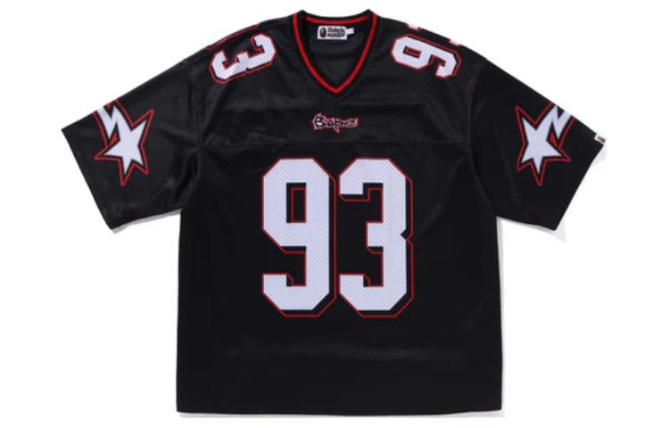 Bape A BATHING APE  V-Neck Numeric Print Short Sleeve T-Shirt. 1K30-109-315