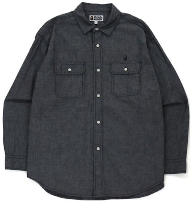 Bape A BATHING APE 水洗牛仔長袖襯衫附猿人刺繡. 0ZXSTM13102SH Order Bape A BATHING APE 水洗牛仔長袖襯衫附猿人刺繡. 0ZXSTM13102SH