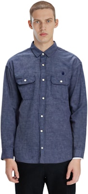 Bape A BATHING APE 水洗牛仔長袖襯衫附猿人刺繡. 0ZXSTM13102SH Shop Bape A BATHING APE 水洗牛仔長袖襯衫附猿人刺繡. 0ZXSTM13102SH