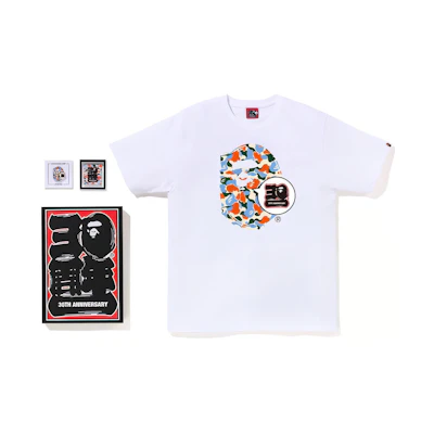 Bape A BATHING APE White Ape Logo Print Short-Sleeve Casual Sports Set. 1J22-110-047