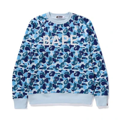 Bape A BATHING APE ABC Camo Crystal Stone Crewneck Camo Print Sweatshirt 1J80-113-008