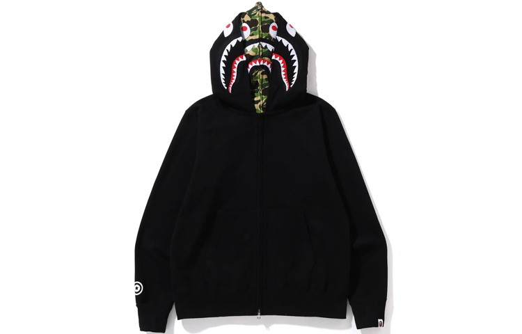 Bape A BATHING APE ABC Camo Shark Double Hoodie  Full Zip Wide Fit. 1I30-115-016