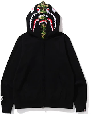 Bape A BATHING APE ABC迷彩鲨鱼全拉链宽松双面帽衫. 1I30-115-016 Order Bape A BATHING APE ABC迷彩鲨鱼全拉链宽松双面帽衫. 1I30-115-016
