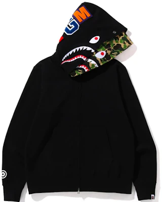 Bape A BATHING APE ABC迷彩鲨鱼全拉链宽松双面帽衫. 1I30-115-016 Lookbook Bape A BATHING APE ABC迷彩鲨鱼全拉链宽松双面帽衫. 1I30-115-016