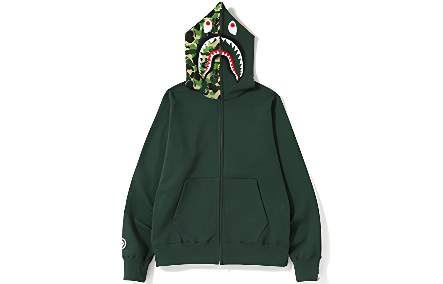 Bape A BATHING APE ABC Shark Full Zip Hoodie Green Camouflage Unisex. BAPE-SS19-4