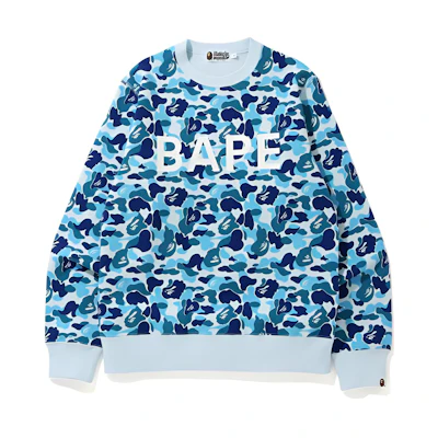Bape A BATHING APE All-Over Print Logo Crewneck Long Sleeve Sweatshirt . 0ZXSWM113017E