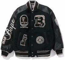 Order Bape A BATHING APE Animal Alphabet Print Baseball Jacket Long Sleeve. 1J80-141-058