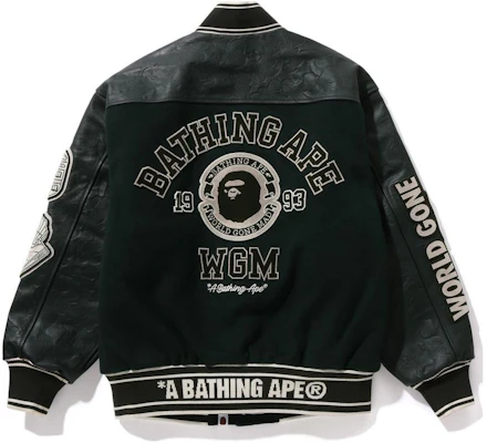 Bape A BATHING APE 动物字母印花棒球夹克长袖外套. 1J80-141-058 Lookbook Bape A BATHING APE 动物字母印花棒球夹克长袖外套. 1J80-141-058