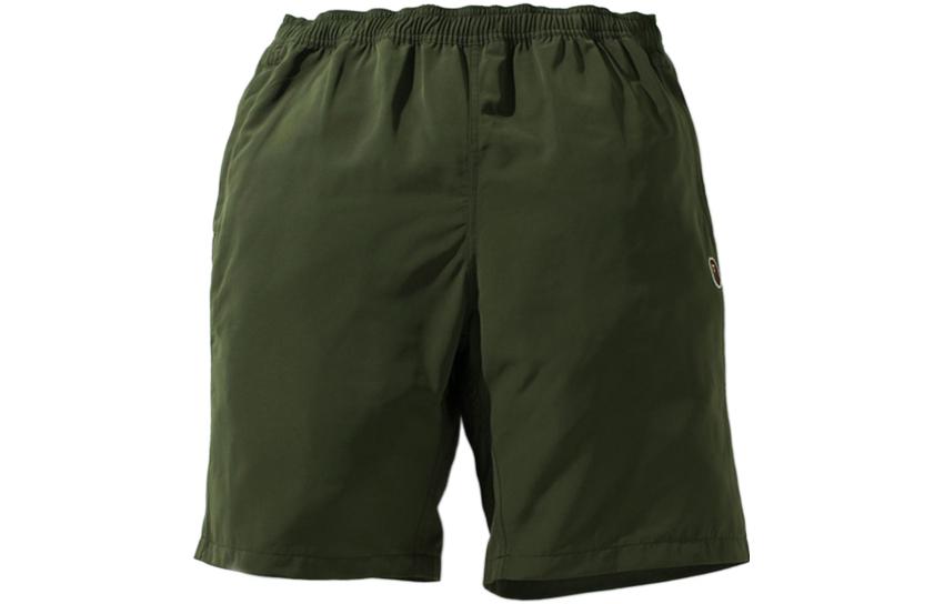 Shop 베이프 어 베이씽 에이프 에이프헤드 배지 솔리드 캐주얼 쇼츠 0ZXSPM15322XG