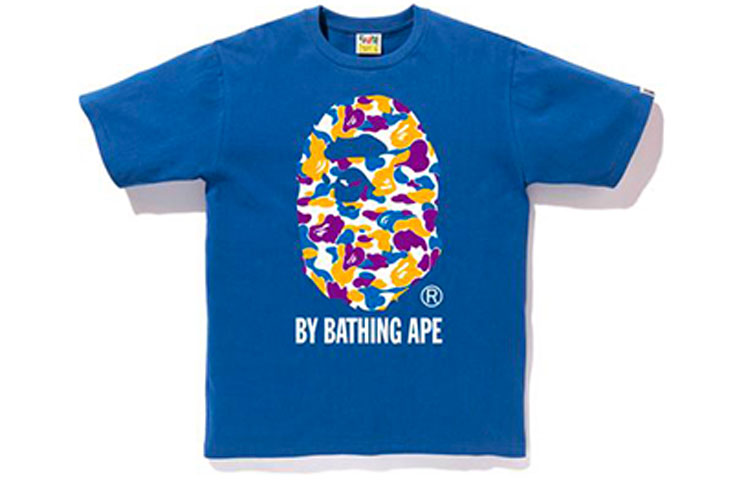 Bape A BATHING APE Ape Head LA Camo Exclusive Blue Tee for Men. 1F22-110-068 圖 2