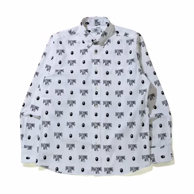 Bape A BATHING APE Ape Head Logo Graphic Long Sleeve Shirt For Men 0ZXSTM31012XE