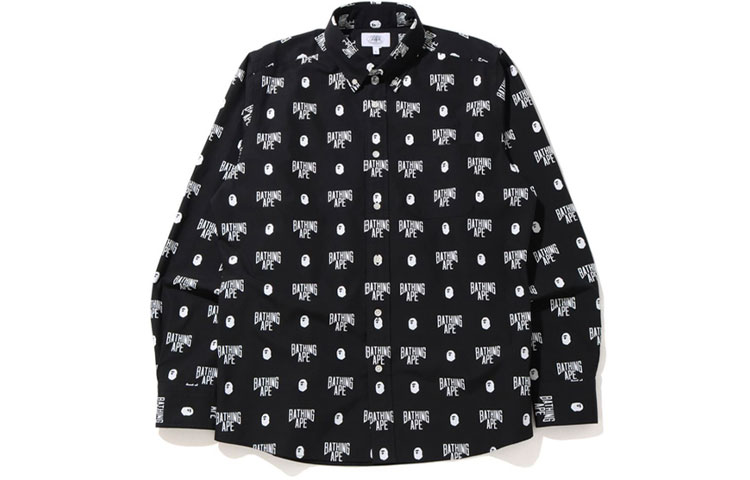 Lookbook Bape A BATHING APE 猿人頭標誌長袖男士T恤 0ZXSTM31012XE