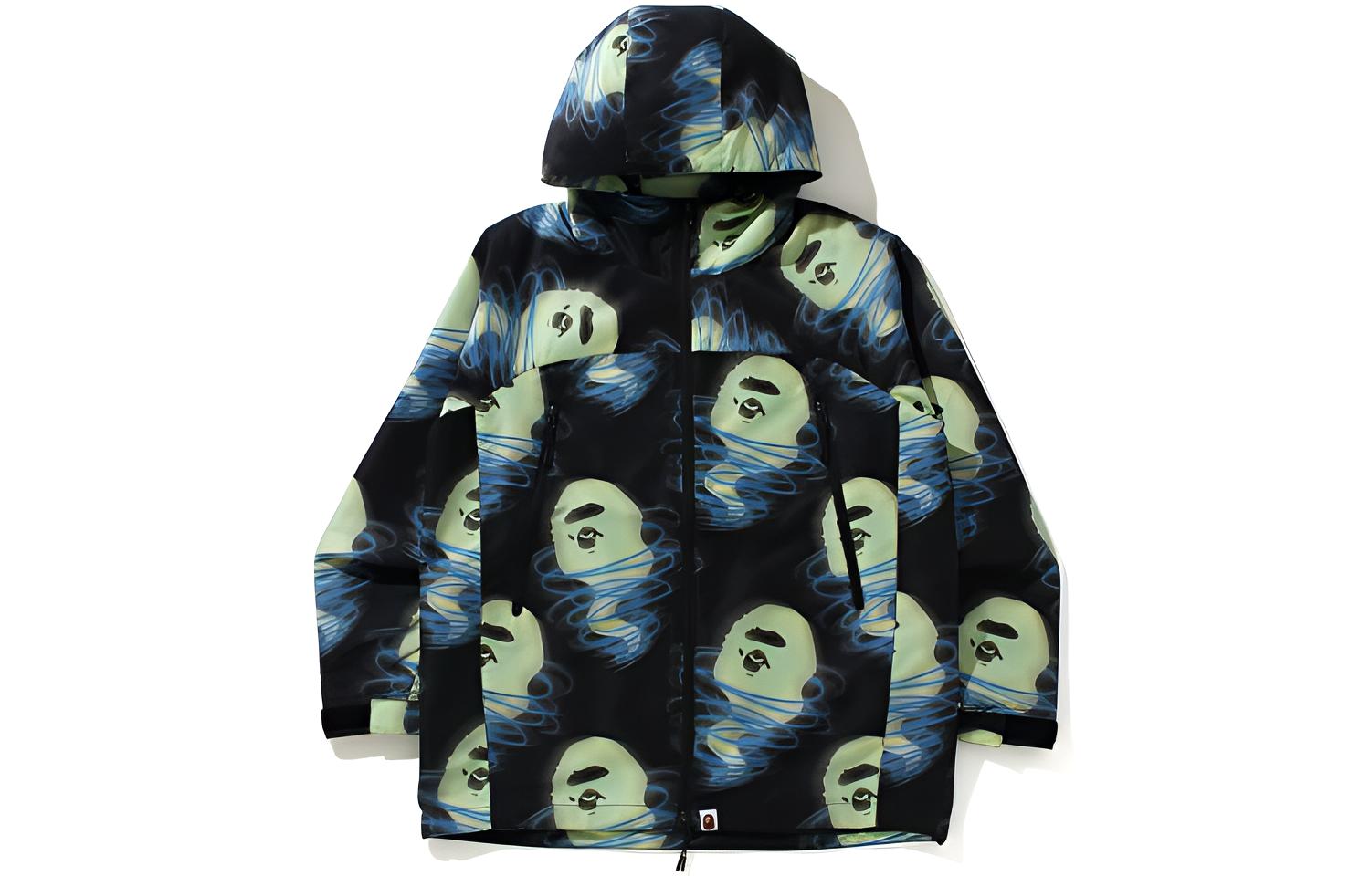 Bape A BATHING APE Ape Head Series All-Over Print Hoodie Jacket . 1H80-140-008