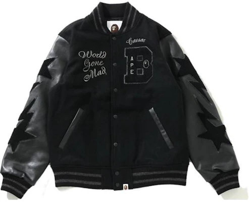 Bape A BATHING APE Jaket Kulit Patch Kepala Monyet Star Lelaki Hitam 1H80-141-008 Lookbook Bape A BATHING APE Jaket Kulit Patch Kepala Monyet Star Lelaki Hitam 1H80-141-008