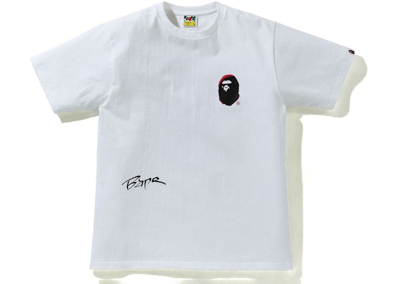 Buy 베이프 백 스트리트 티셔츠 화이트 (Bape Back Street T-shirt White) 

