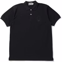 Bape A BATHING APE Black Crystal Ape Head Graphic Polo Shirt . 1G30112005 Bape A BATHING APE Black Crystal Ape Head Graphic Polo Shirt . 1G30112005
