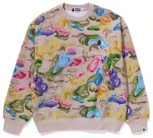Bape A BATHING APE Camo Crewneck Pullover Loose Fit Sweatshirt Unisex 1J80-113-054 Bape A BATHING APE Camo Crewneck Pullover Loose Fit Sweatshirt Unisex 1J80-113-054