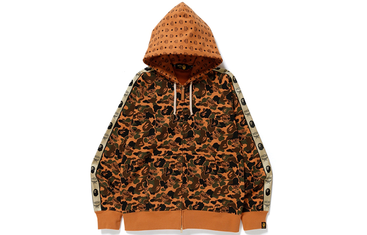 Bape A BATHING APE Camo Full-Print Zip Hoodie Unisex Yellow Camo. 1F73-115-906