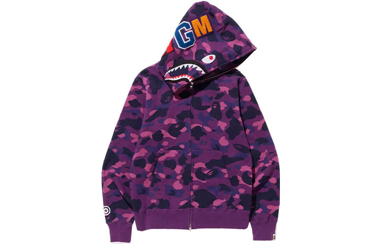 Details for Bape A BATHING APE 迷彩鯊魚連帽外套 男女通用 1I20-115-005