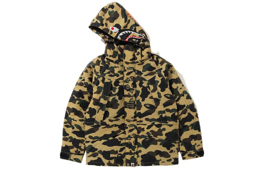 Bape A BATHING APE Camo Shark Print Padded Hooded Jacket Winter . 0ZXDNM141010H 圖 5