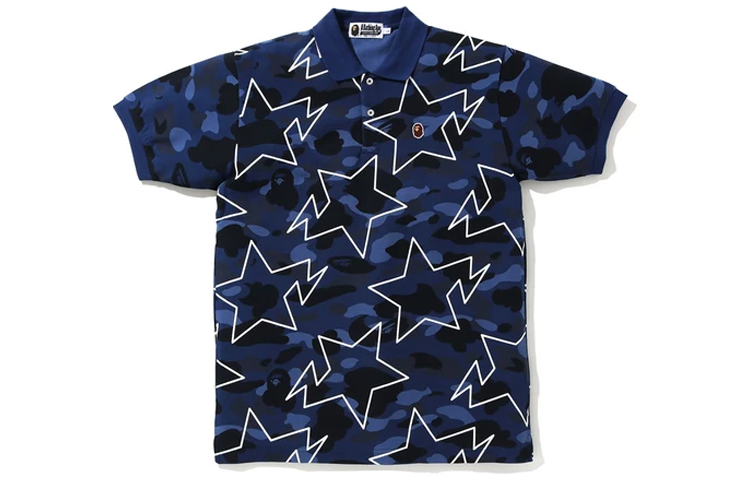 Lookbook Bape A BATHING APE迷彩猿人头Polo衫男女通用款. 1G80-112-007