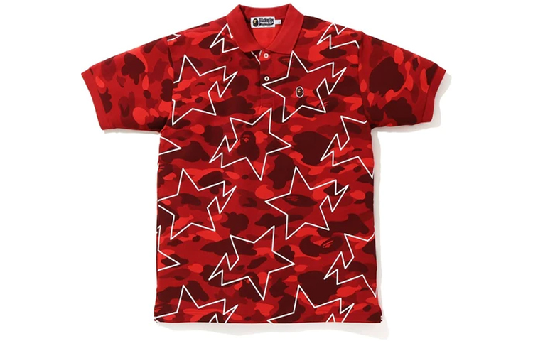 Shop Bape A BATHING APE迷彩猿人头Polo衫男女通用款. 1G80-112-007